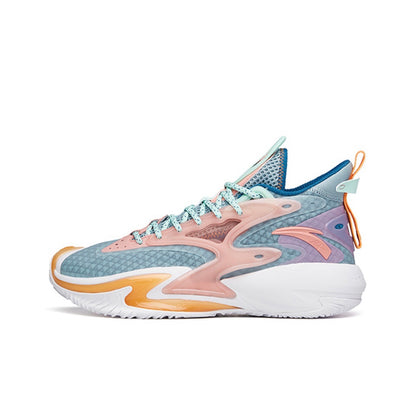 Anta Men's Shock The Game 5.0 Crazy Tide 3.0 High Basketball Shoes Pink/Green